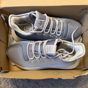 adidas Kids Light Grey Knit Slip-On Sneakers